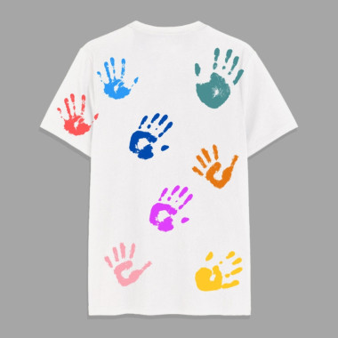 Holi Hand Prints Round Neck T-Shirt