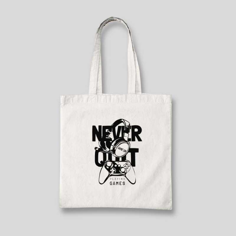 Never Quit Game On Tote Bag