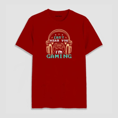 Can't Hear You I'm Gaming Round Neck T-Shirt